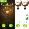Solar Powered Moon Star Lamp IP54 Waterproof Decorative Lamp Crackle Glass Globe Stake Iron Lights For Garden Lawn Yard Driveway GPCT2900