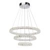 3-Layers Round Ring Chandelier, Iron Stainless Steel Crystal Chrome Color 4000K Natural White Lighting Fixtures