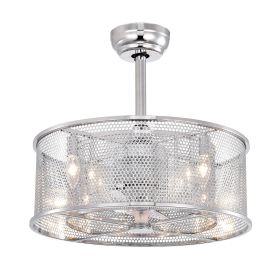 20.4'' 3 ABS Fan Blades Dual Shade Modern Ceiling Fan with Remote Control, Noiseless Reversible AC Motor for Bedroom/Living Room/Study/Patio,Chrome