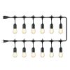 24-Foot Outdoor Commercial String Lights, 12 Shatterproof LED Bulbs, Indoor/Outdoor Use