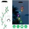 LED Solar Hummingbird Wind Chime Solar String Lights 6 LEDs Color-Changing IP65 Waterproof Decorative Lamp Lighting for Home Garden Fence Party