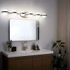 Modern Minimalist Bathroom Vanity Light, LED 6 Bulb Acrylic Shades, Wall Mounted Decorative Lighting Fixture