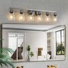 Modern 6-Light Bathroom Vanity Light Fixture - Brushed Nickel Finish with Clear Glass Shades, Perfect for Bathroom, Vanity