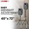 5 Core Speaker Stand Tripod Floor with RGB LED Lights Heavy Duty Adjustable 2Pcs Up to 72 Inch DJ Studio Monitor Stands Pole Mount - SS HD LGT 2 PCS