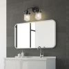 2-Light with Clear Glass Shade, Modern Sconce, Industrial Indoor Light Fixture for Bathroom Living Room Bedroom Over Kitchen Sink, E26 Socket