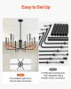 6-Light Chandelier Black Modern Chandelier Adjustable Height for Ceilings
