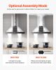 VEVOR 30" Wall Mount Range Hood Ceiling Mount Vent 800CFM Gesture & Touch Control