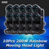 10Pcs/lot NEW 200W LED Moving Head Light Beam+Spot+18 Rotating Prisms+Rainbow Effect Dj Dmx Stage Light Effect Light Disco Bar