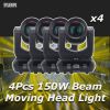 4Pcs/lot Mini 150W LED Moving Head Light Beam Spot 18 Rotating Prisms Dj Dmx Stage Light Effect Light Disco Dj Bar Wedding Club