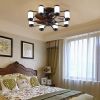 Ceiling Fan 21.7" with Dimmable Light DC Motor and 6 Speeds Reversible with Remote Control Flush Mount Low Profile Indoor with 5 Blade for Living Room