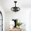 18.1" Caged Ceiling Fan with Remote Control,Timer, 3 Speeds Indoor Ceiling Fan for Farmhouse, Bedroom Living Room(No include Bulbs)
