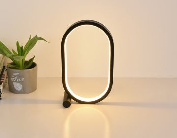 Usb Plug-In Lamp Oval Acrylic Lamp Touch Control Dimmable Modern Simple Creative Night Lamp Bedside Reading Lamp Desk Table Led (Electrical outlet: USB, Color: Black)