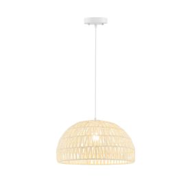 Adjustable Hanging Rope Farmhouse Rattan Pendant Lights Cage (Color: As pic show, Type: Style B)
