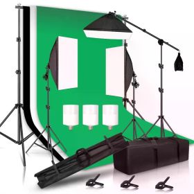 Photography Background Frame Support Softbox Lighting Kit Photo Studio Equipment Accessories With 3Pcs Backdrop And Tripod Stand (Color: Photo Studio Kit 35)