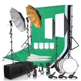 Photography Background Frame Support Softbox Lighting Kit Photo Studio Equipment Accessories With 3Pcs Backdrop And Tripod Stand (Color: Photo Studio Kit 36)