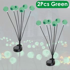 2Packs/4Packs Solar Scary Eyeballs Lights Outdoor Halloween Decoration Swaying Light Halloween Path Lights Ornaments with Total 12LED IP65 Waterproof (Product type: 2Pcs Green)