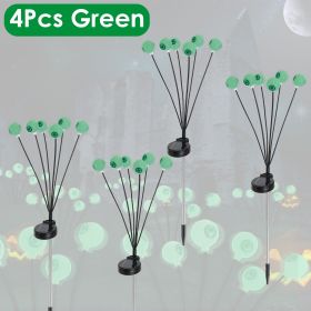2Packs/4Packs Solar Scary Eyeballs Lights Outdoor Halloween Decoration Swaying Light Halloween Path Lights Ornaments with Total 12LED IP65 Waterproof (Product type: 4Pcs Green)