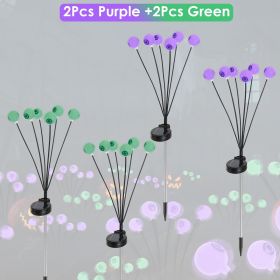 2Packs/4Packs Solar Scary Eyeballs Lights Outdoor Halloween Decoration Swaying Light Halloween Path Lights Ornaments with Total 12LED IP65 Waterproof (Product type: 2Pcs Green+2Pcs Purple)
