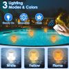 2Pcs Solar Floating Pool Lights Solar Flame Stake Lights IP67 Waterproof Outdoor Globe Ball Lights With 3 Lighting Colors Modes For Pool Garden Patio