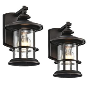 2 Pack outdoor wall light (Color: Oil Rubbed Bronze)