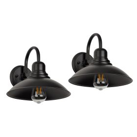 Gooseneck wall sconce light (Pack: 2 Pack, Color: Black)