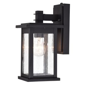 Dusk to dawn outdoor wall light (Color: Matte Black)