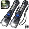 Tactical Flashlight - Military-Grade Aluminum Alloy & ABS, Zoomable Beam with 5 Modes for Camping, Hiking & Emergency Use