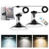 Solar Shed Lights with 1Pack/2Pack Head Light with Separate Panel Wall Mounted Solar Pendant Light Indoor Outdoor with Remote Timer 3 Modes 3 Light Co