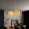 23.6-inch Modern Golden Pendant Light with Cascading Crystal Strands, Ideal for Living Room, Dining Room and Foyer