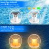 2Pcs Solar Floating Pool Lights Solar Flame Stake Lights IP67 Waterproof Outdoor Globe Ball Lights With 3 Lighting Colors Modes For Pool Garden Patio