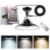Solar Shed Lights with 1Pack/2Pack Head Light with Separate Panel Wall Mounted Solar Pendant Light Indoor Outdoor with Remote Timer 3 Modes 3 Light Co